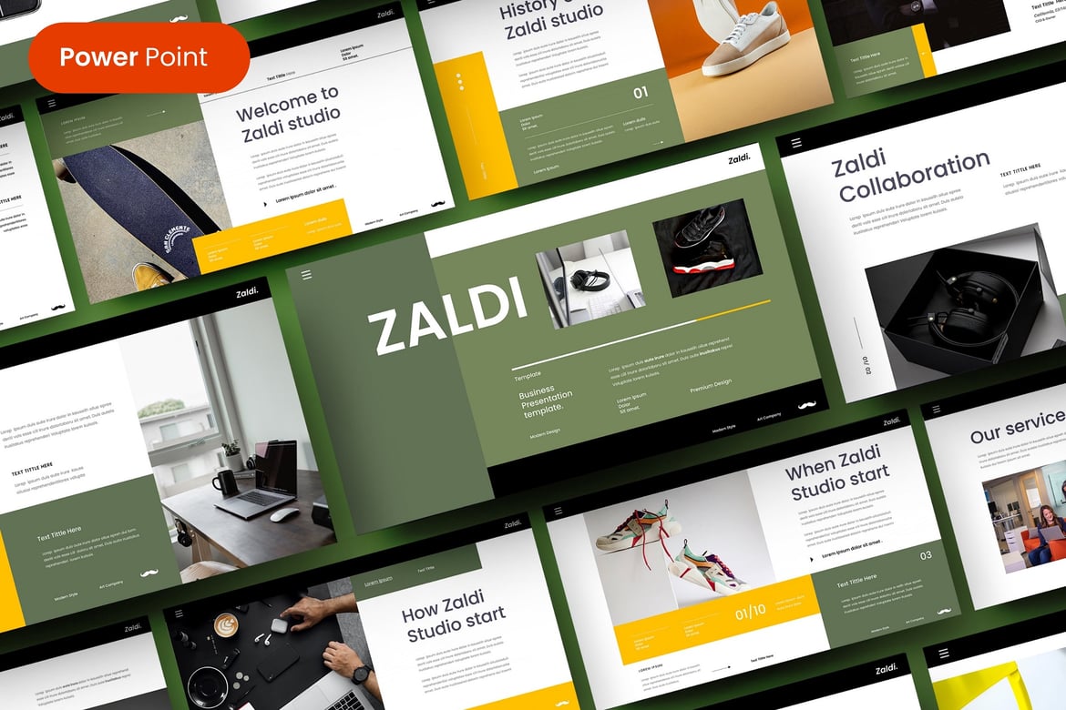 Zaldi – Template PowerPoint Bisnis yang Menarik