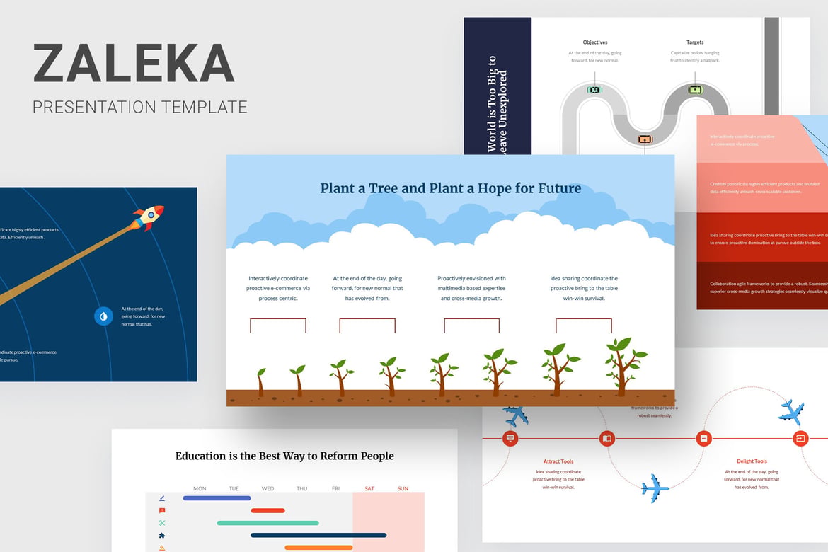 Zaleka - Template Presentasi Infografis Timeline Powerpoint yang Menarik