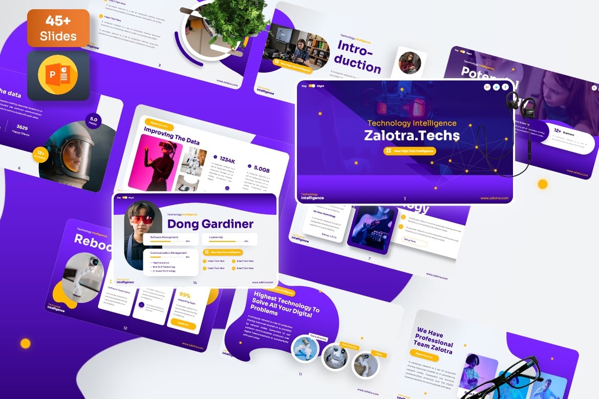 Zalotra - Template Presentasi PowerPoint Teknologi yang Menawan