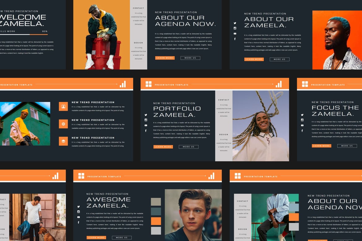 Template Powerpoint ZAMEELA: Presentasi Menarik dan Profesional