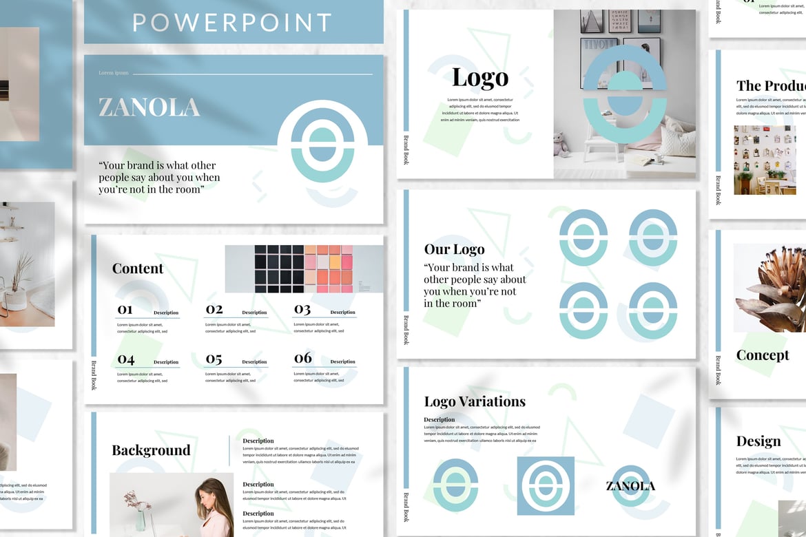 Zanola - Template Presentasi Powerpoint Lookbook yang Modern dan Elegan