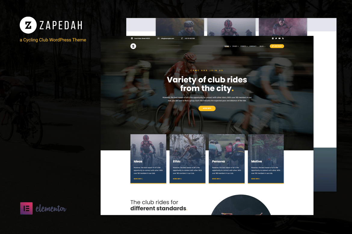 Zapedah - Tema WordPress untuk Klub Sepeda yang Modern dan Responsif