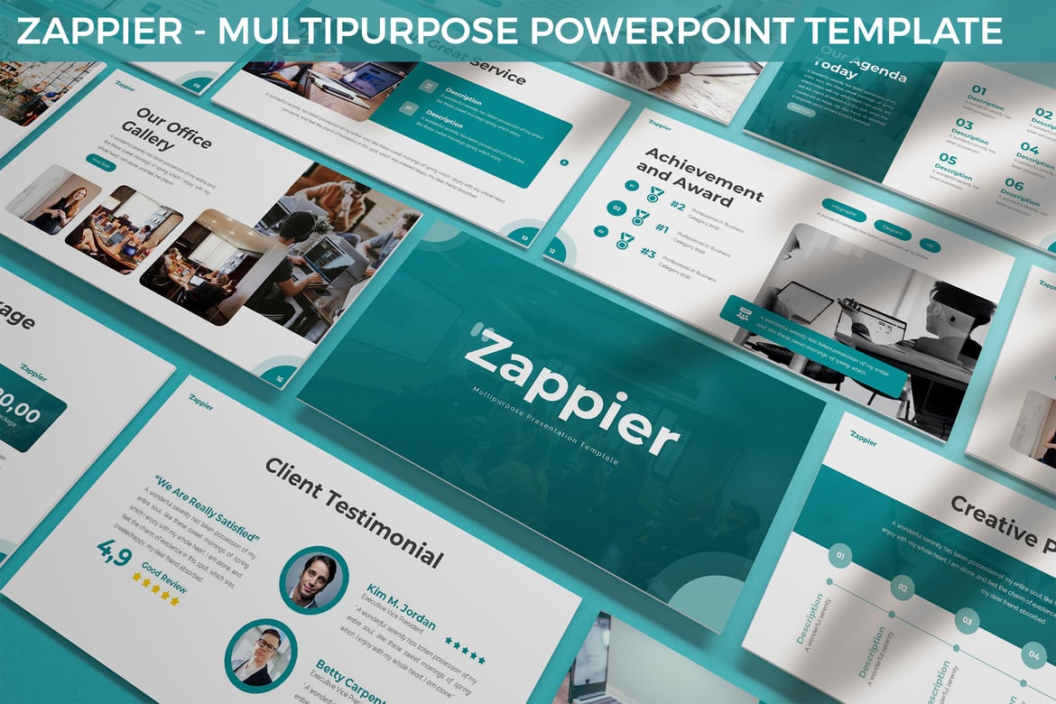 Zappier - Template PowerPoint Serbaguna yang Modern dan Kuat