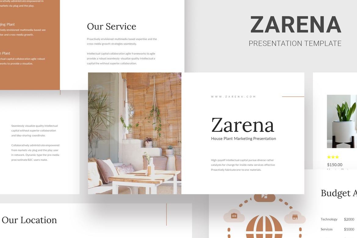 Zarena - Template Presentasi Tanaman Hias yang Menarik