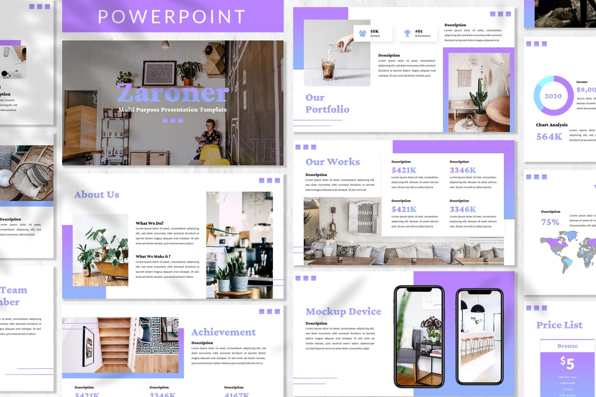Zaroner - Template Powerpoint Bisnis yang Elegan dan Modern