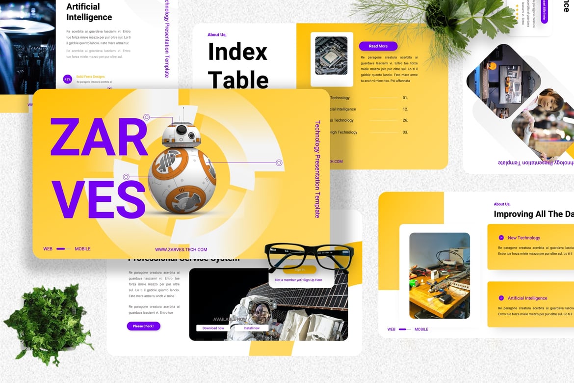 Zarves - Template Powerpoint Teknologi Modern