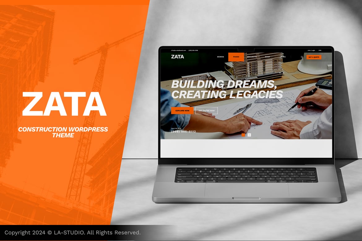 Zata - Tema WordPress Konstruksi yang Kreatif dan Responsif