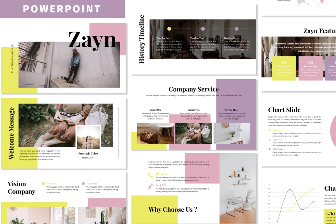 Template Powerpoint Zayn - Solusi Presentasi Profesional Anda