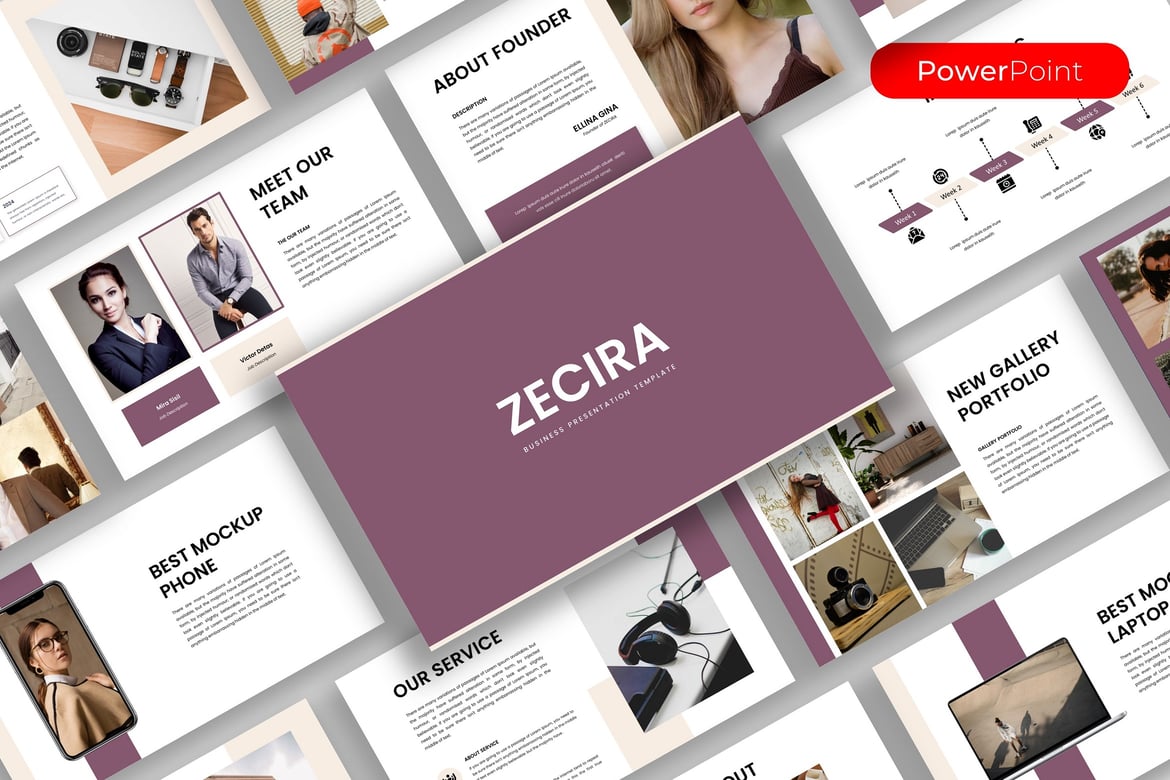 Zecira - Template PowerPoint Bisnis yang Menarik