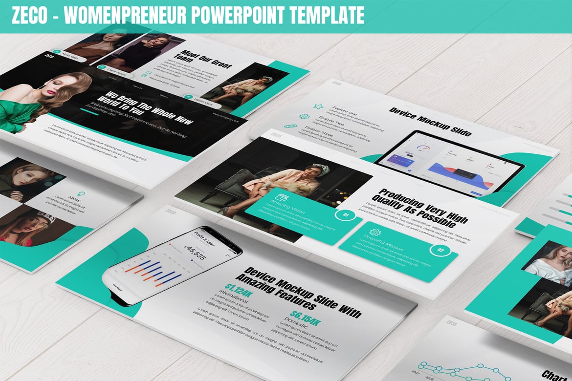 Zeco - Template Powerpoint untuk Wanita Pengusaha yang Inspiratif