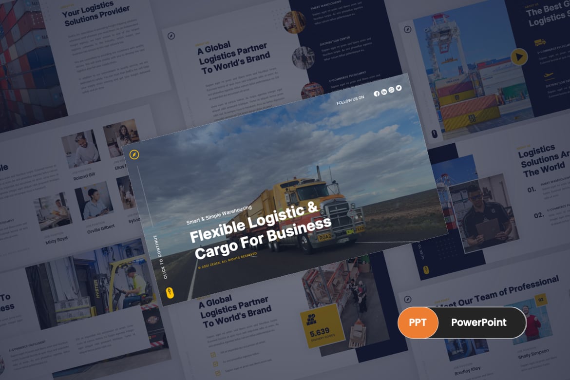 ZedEx - Template PowerPoint Logistik & Pengiriman yang Menarik