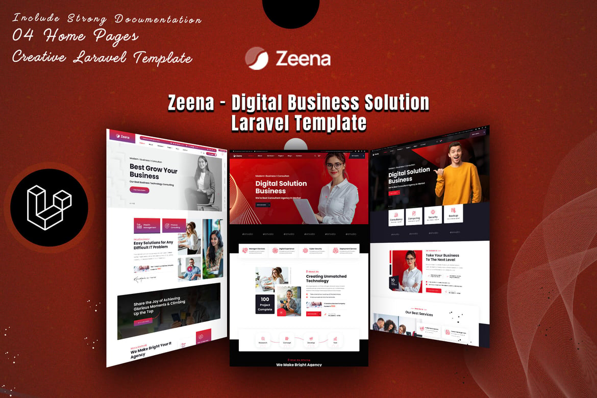 Zeena - Template Website Solusi Bisnis Digital Laravel