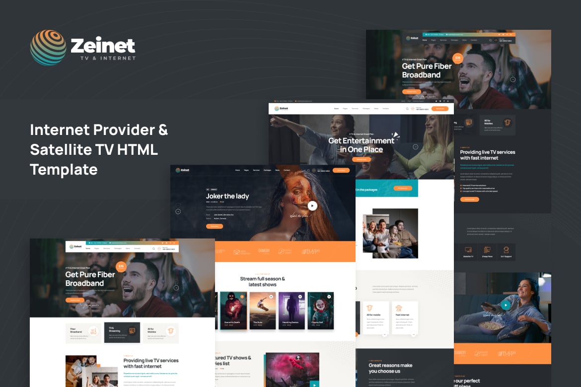 Template Website Zeinet - Penyedia Internet & TV Satelit Modern