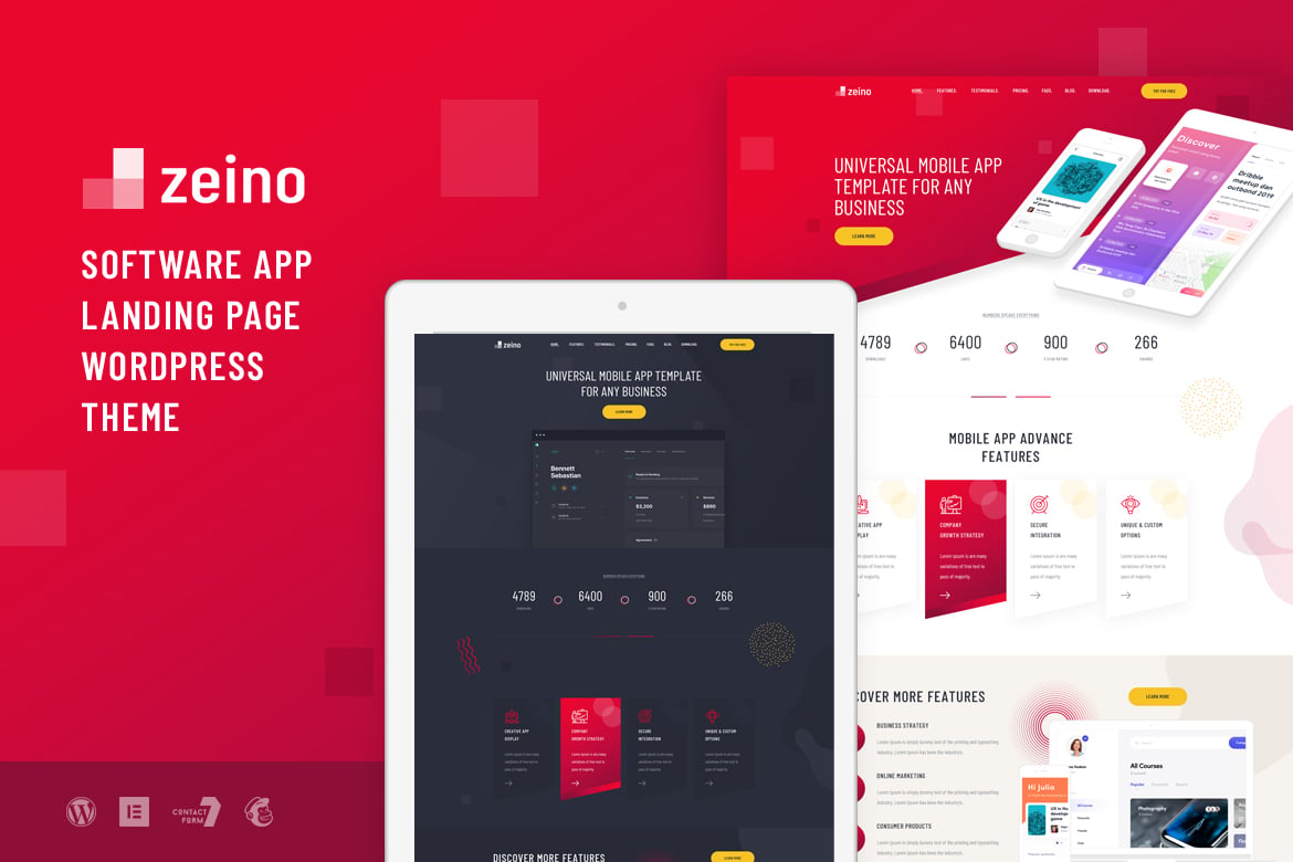 Zeino - Tema WordPress Landing Page Aplikasi yang Menarik