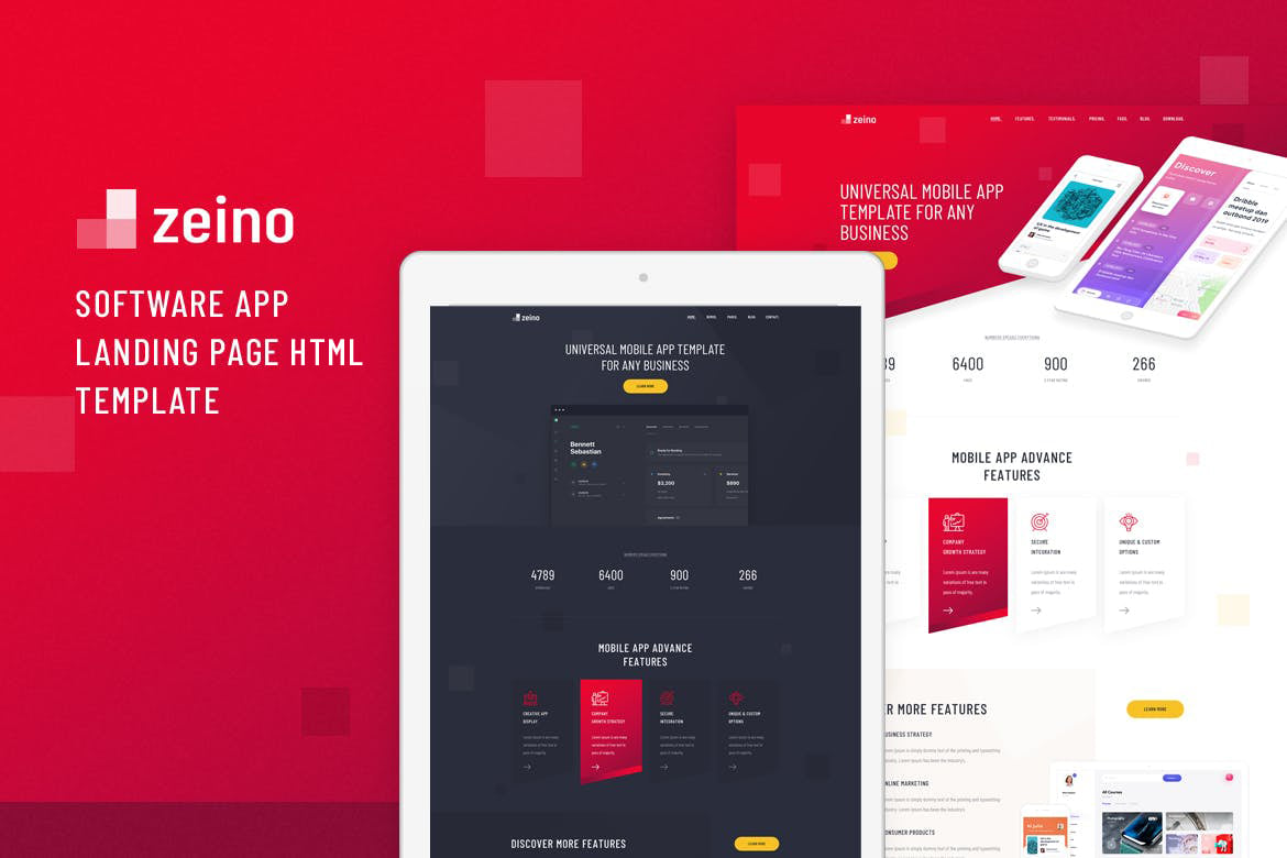 Template Website Landing Page Aplikasi Zeino yang Menarik dan Modern