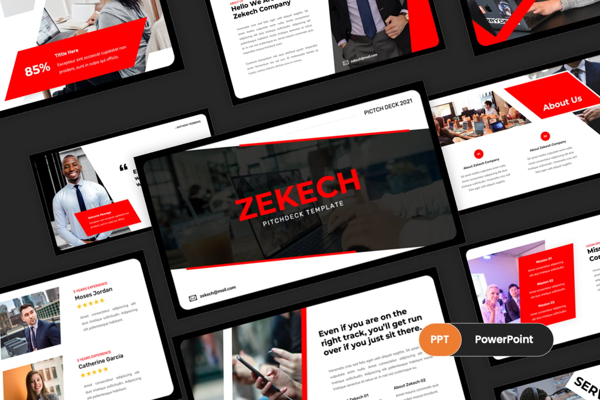 Zekech - Template PowerPoint Deck Presentasi yang Menarik