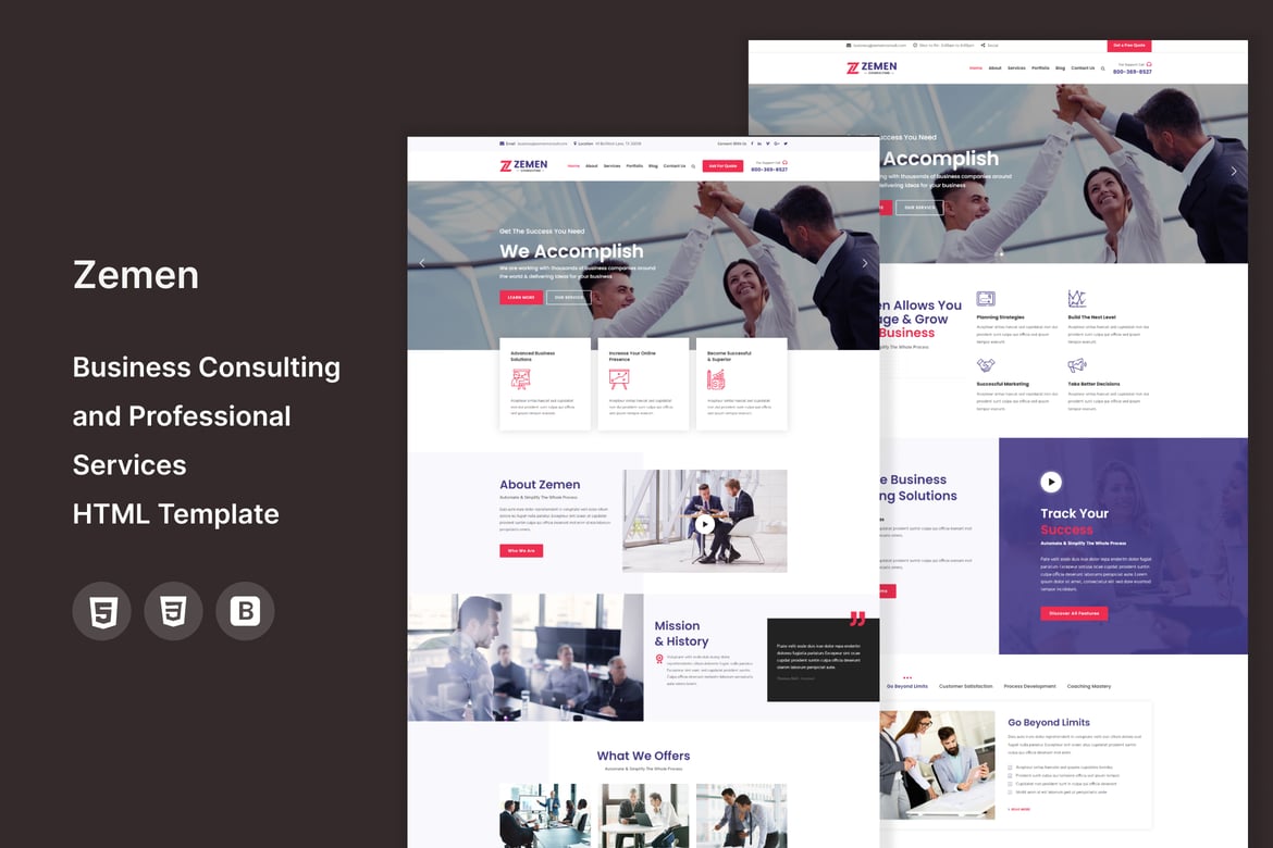Zemen - Template Website Konsultasi dan Layanan Profesional yang Menarik