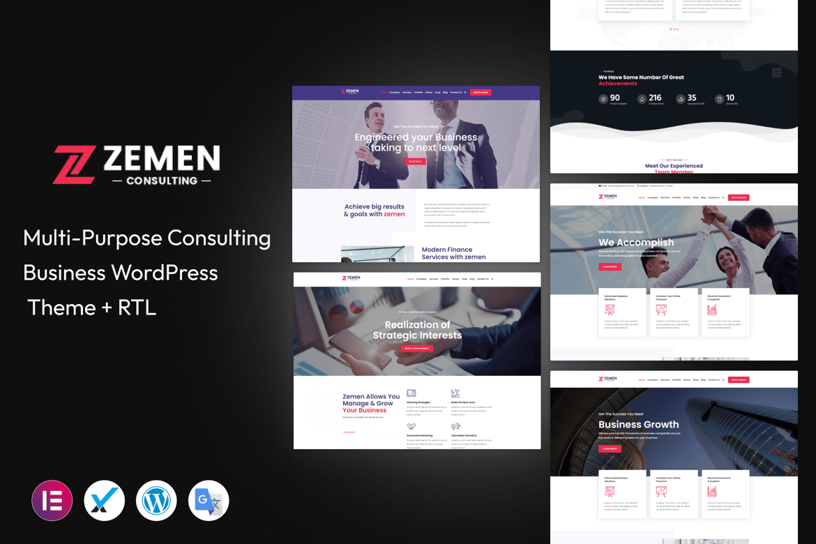 Zemen - Tema WordPress Bisnis dan Konsultasi yang Profesional