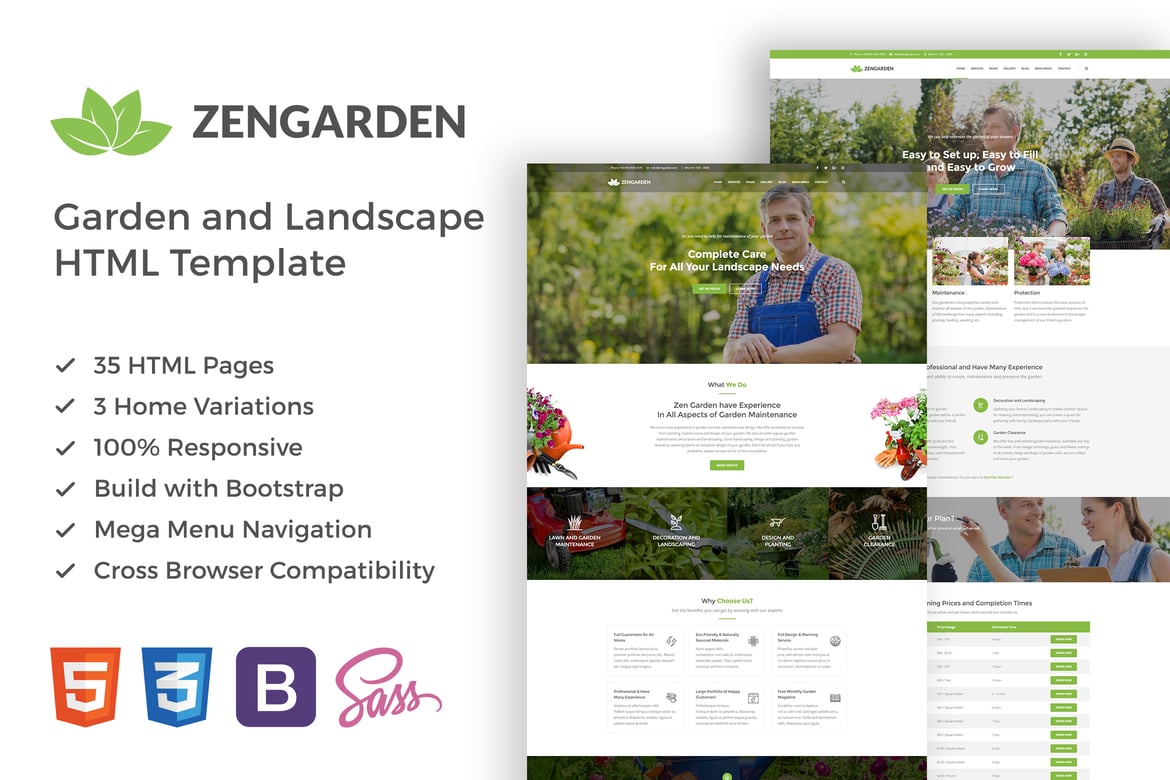 Template Website Zen Garden - Solusi Modern untuk Taman dan Lanskap Anda