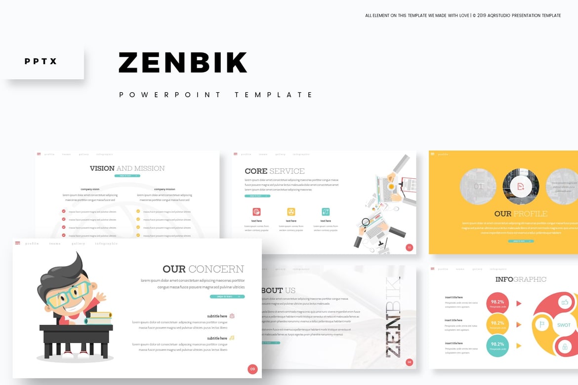 Zenbik - Template PowerPoint Serbaguna yang Menarik