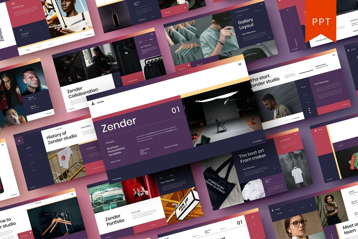 Zender – Template Presentasi PowerPoint untuk Bisnis yang Menarik
