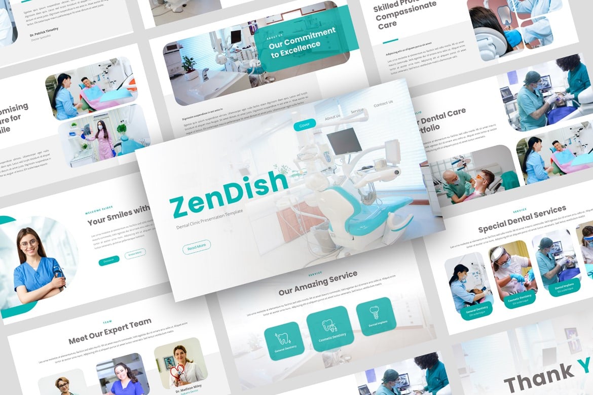 Template PowerPoint Klinik Gigi ZenDish yang Menarik dan Profesional