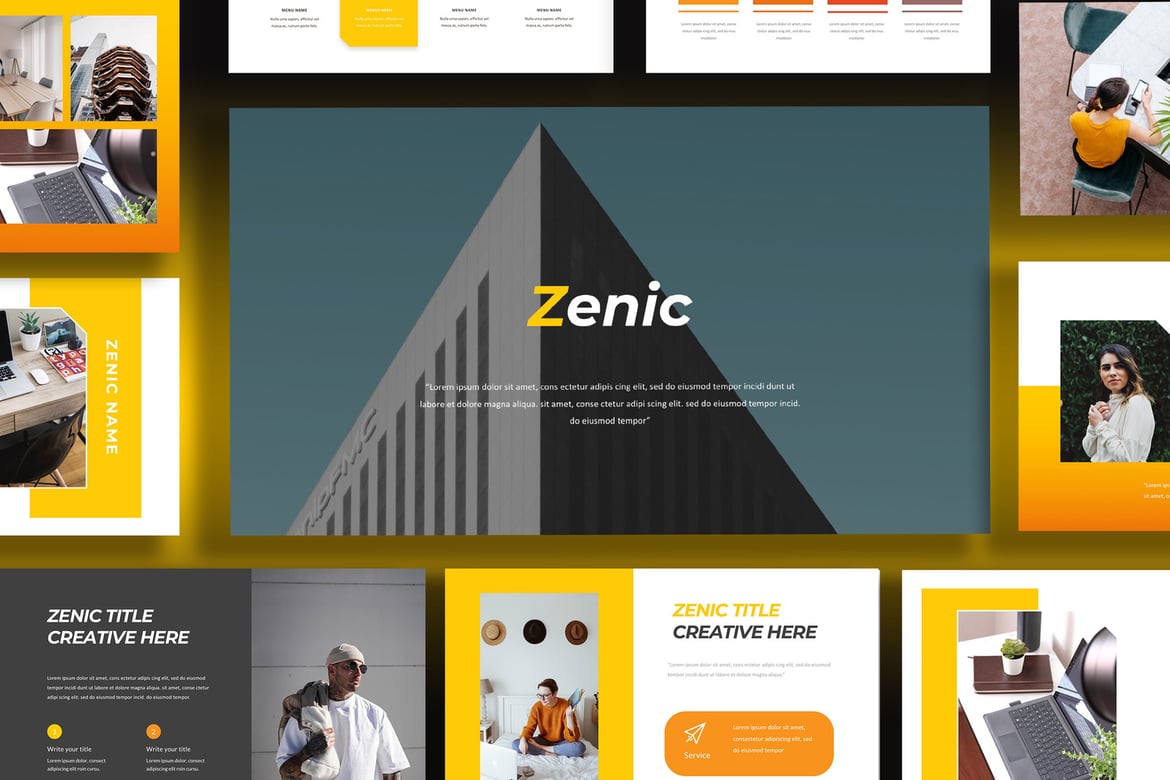 Template Presentasi PowerPoint Zenic yang Kreatif dan Modern