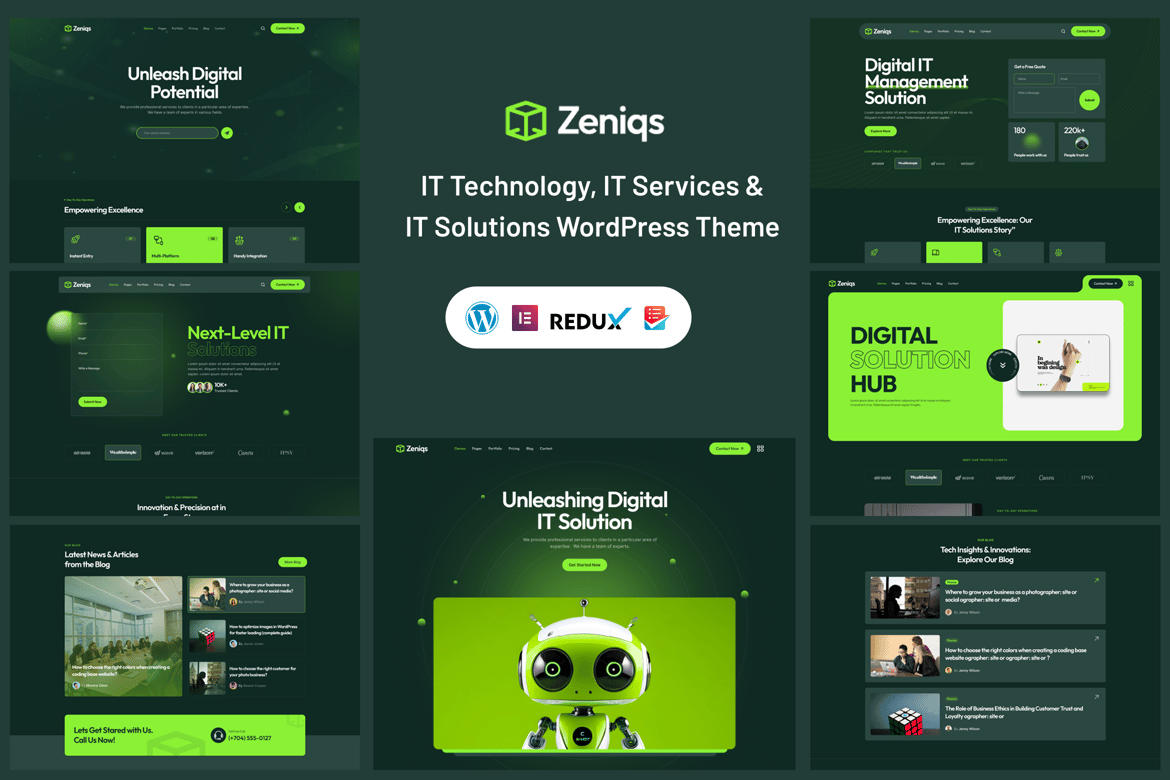 Zeniqs IT - Tema WordPress Solusi Teknologi dan Layanan IT yang Menarik