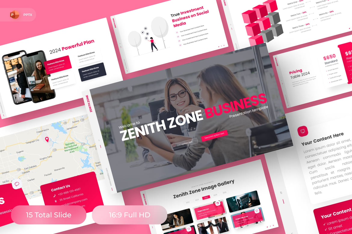 Zenith Zone - Template PowerPoint Bisnis yang Menarik
