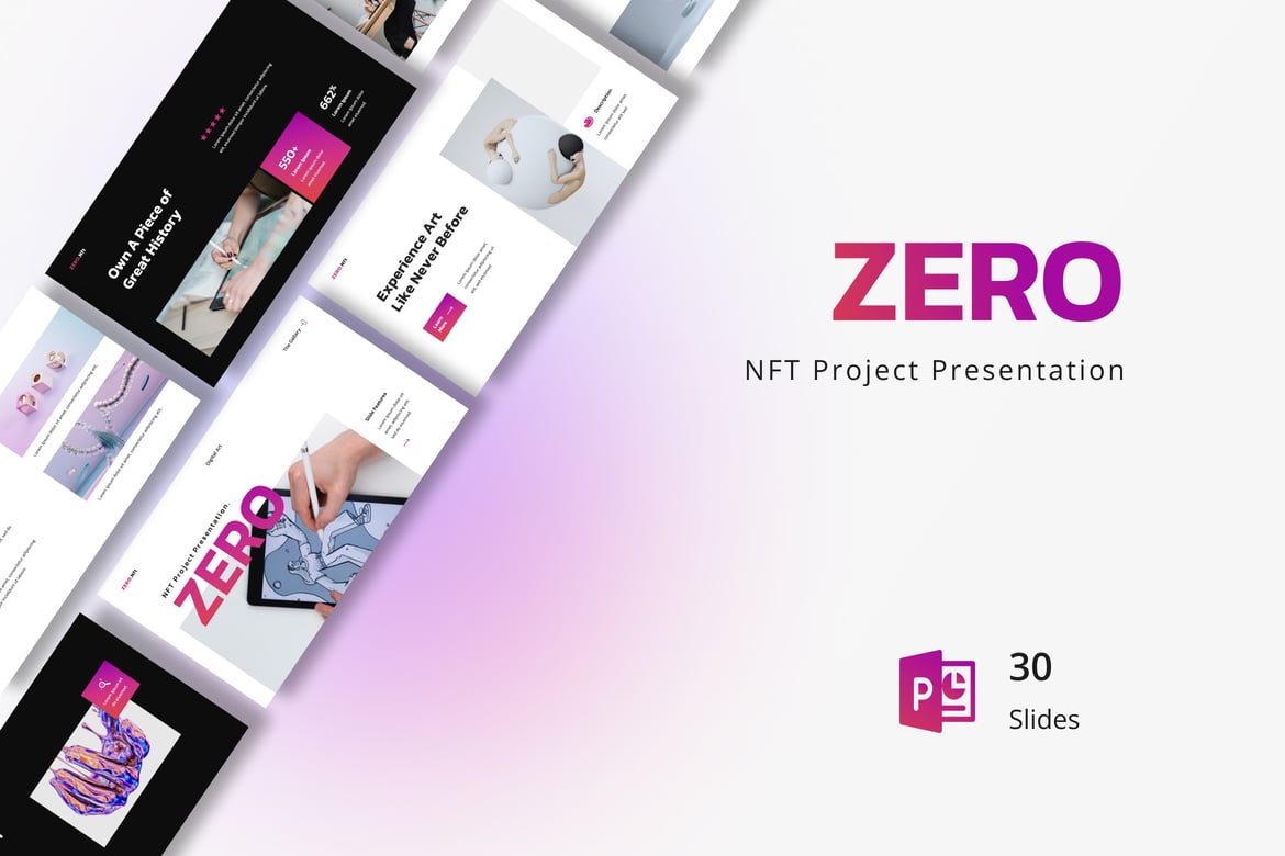 Template PowerPoint Zero - Presentasi Proyek NFT yang Menarik