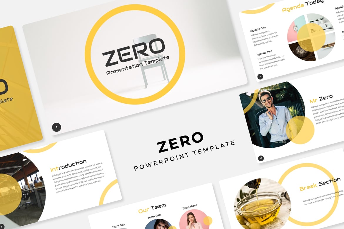 Template Presentasi PowerPoint Zero - Desain Modern dan Profesional