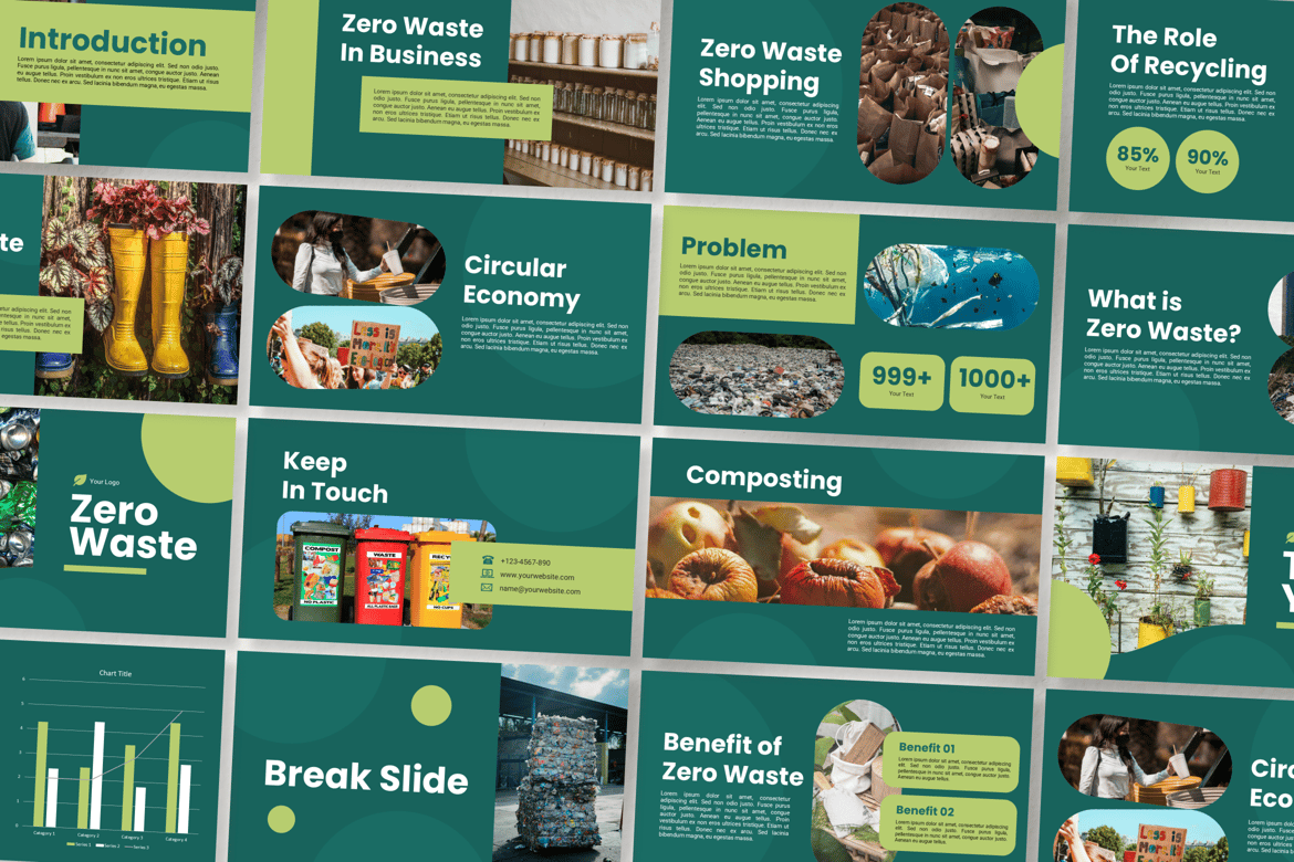 Template Presentasi Powerpoint Tanpa Limbah yang Modern dan Profesional