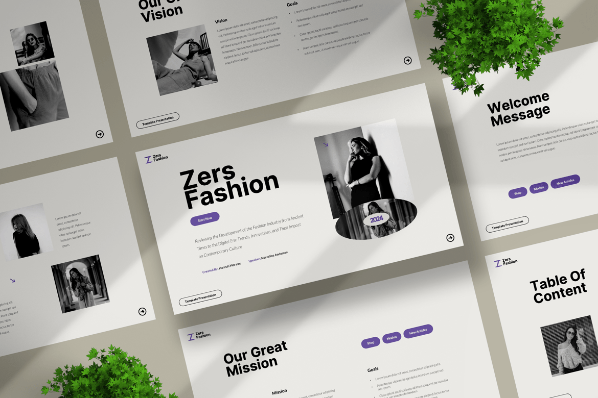 Template Powerpoint Fashion Zers yang Modern dan Profesional