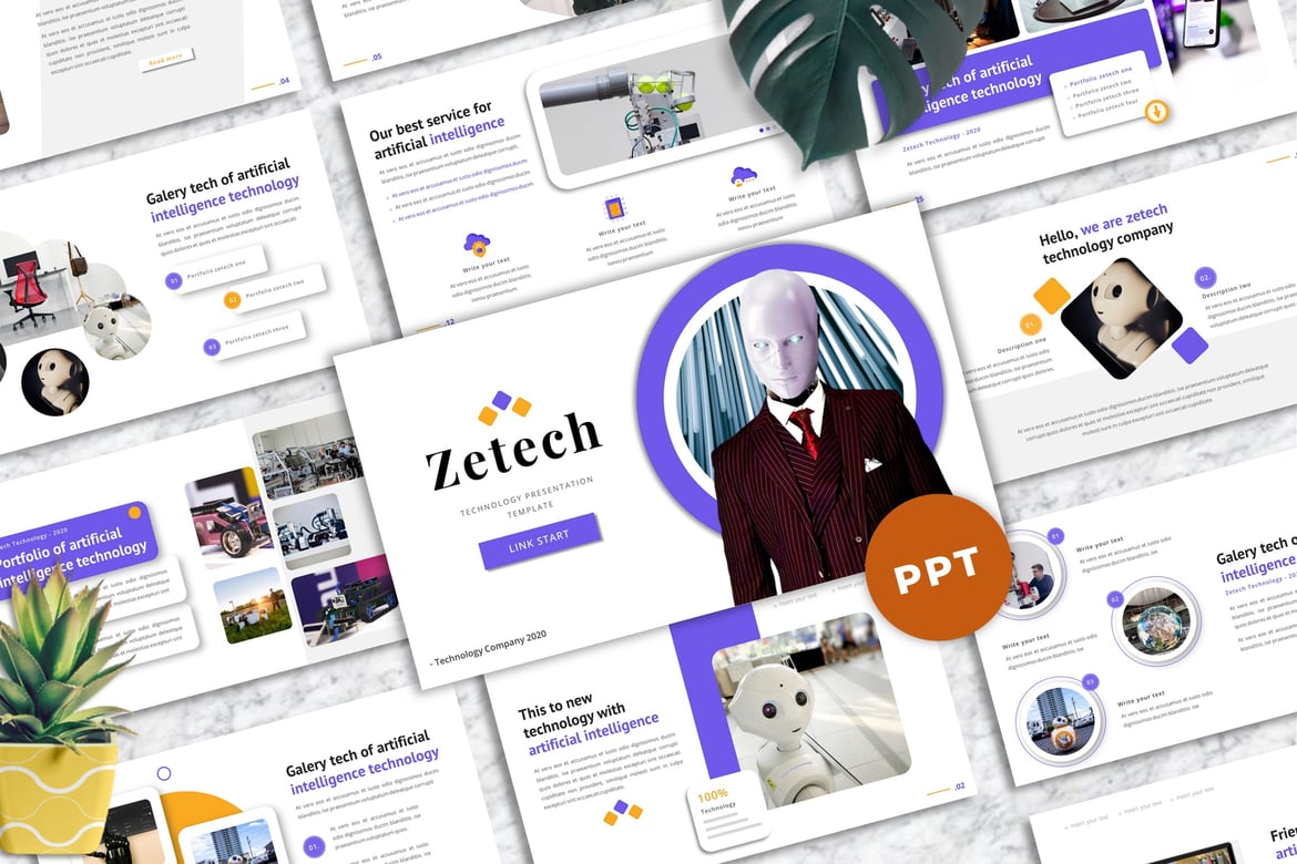 Zetech - Template Powerpoint Teknologi Modern dan Profesional