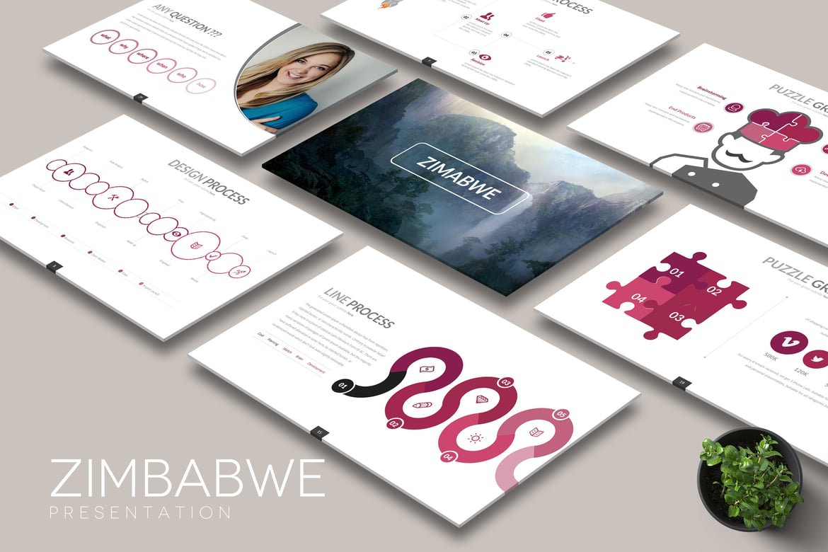 Template PowerPoint ZIMBABWE: Presentasi Kreatif dan Profesional