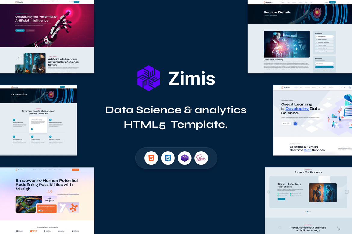 Zimis - Template Website Data Science & Analitik Modern