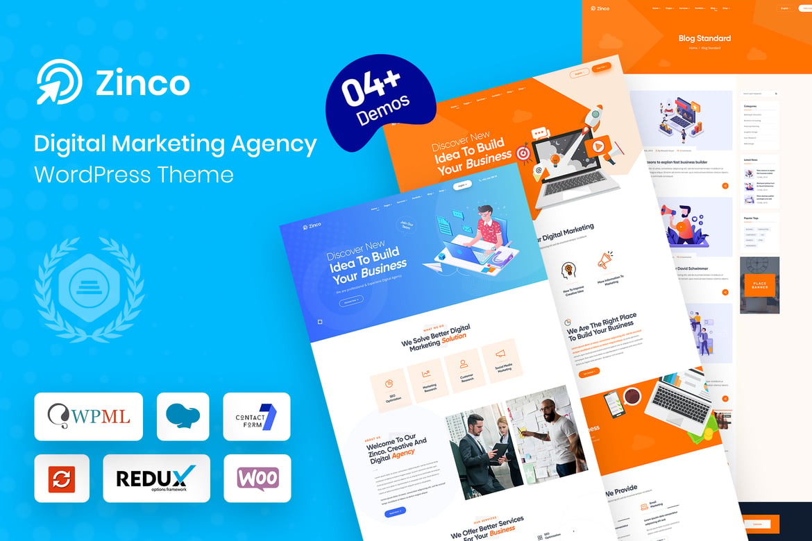 Zinco - Tema WordPress untuk Agensi Pemasaran Digital yang Menarik