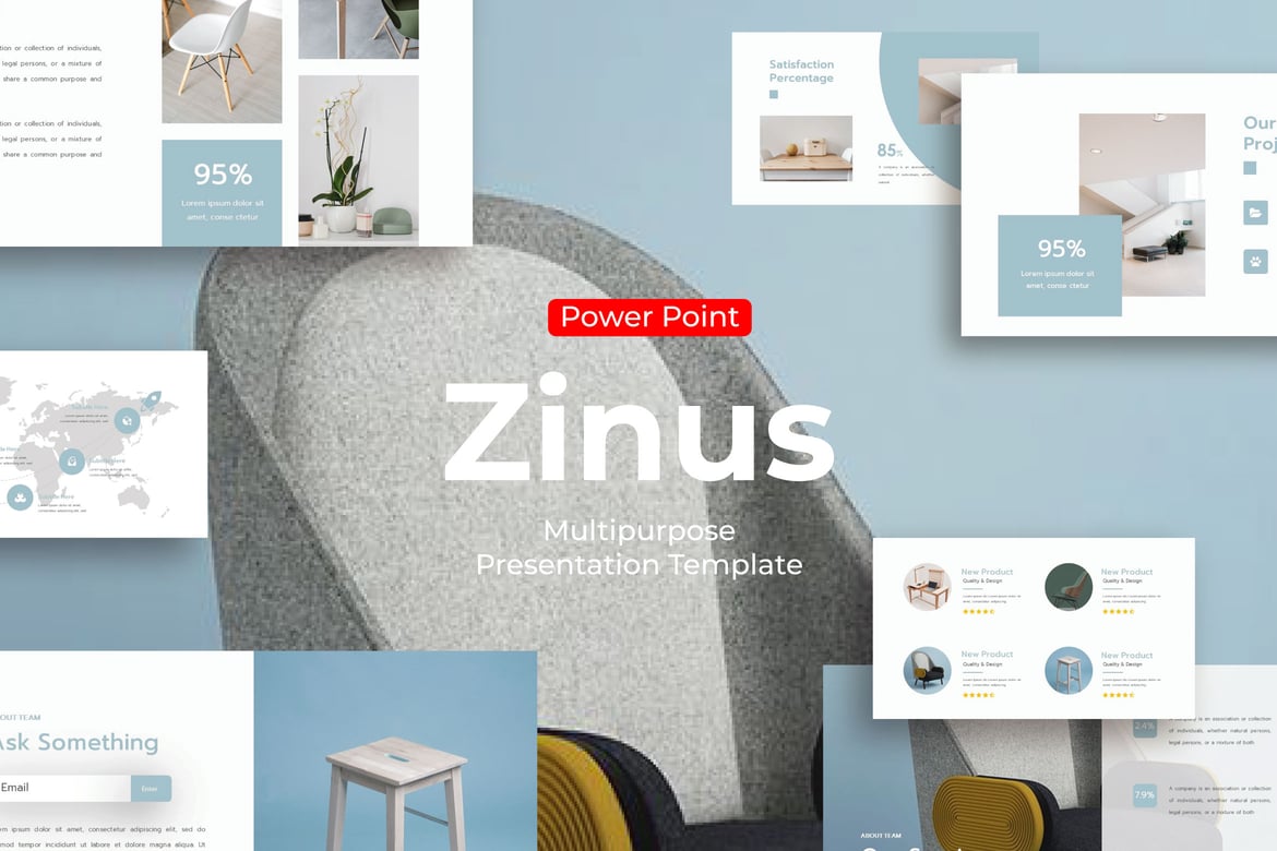 Template PowerPoint Zinus - Solusi Presentasi Profesional Anda