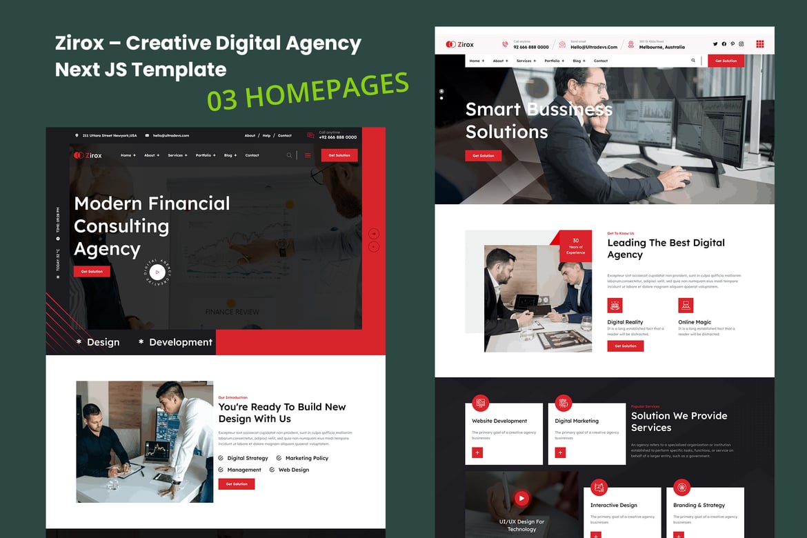 Zirox – Template Website Next JS untuk Agensi Digital yang Kreatif