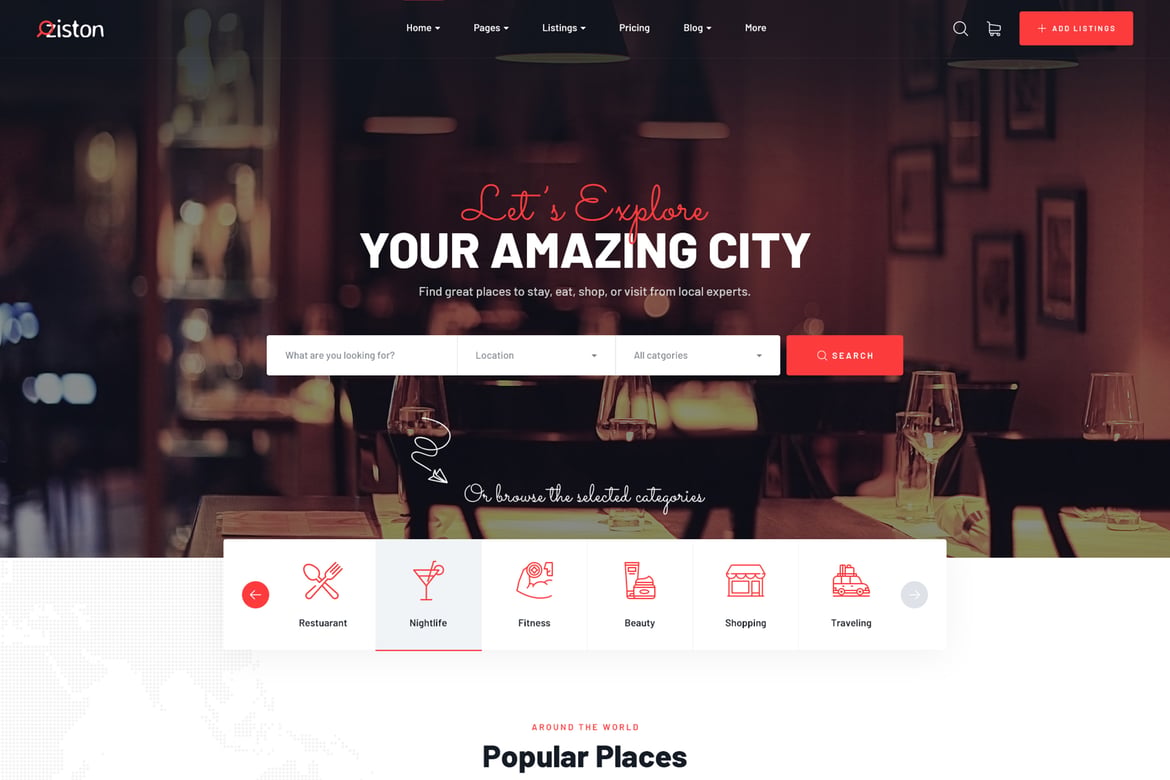 Ziston - Tema WordPress Direktori Listing Terbaik