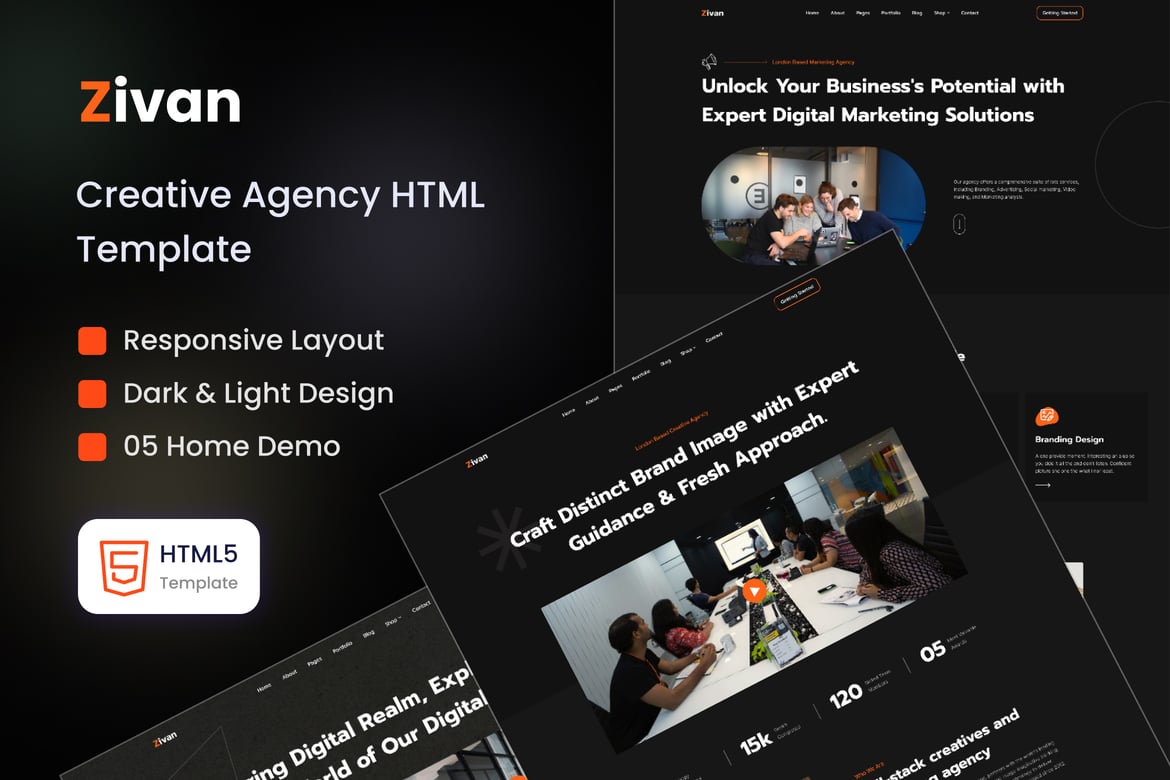 Zivan - Template Kreatif untuk Agensi Anda