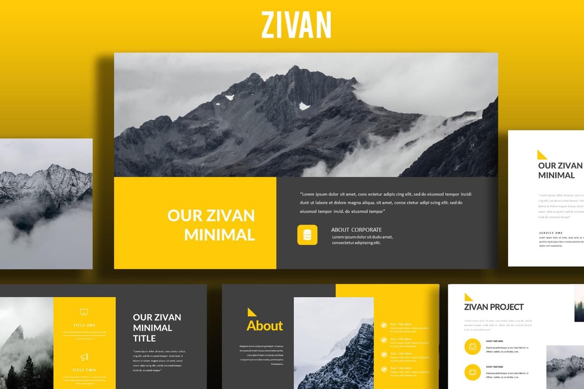 Template Powerpoint Zivan yang Minimalis dan Modern