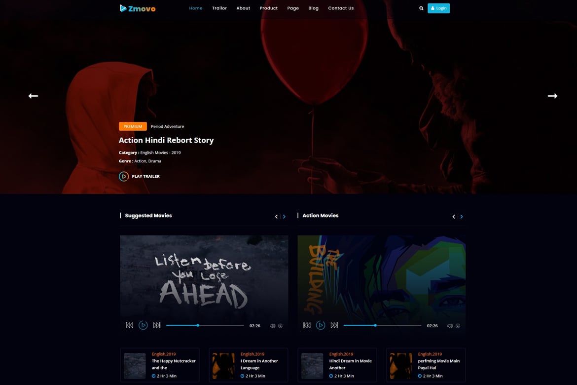 Zmovo - Template Website Video Film dan Acara TV Online yang Menarik