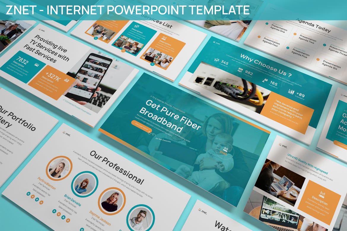 Template Powerpoint Znet - Solusi Kreatif untuk Penyedia Internet