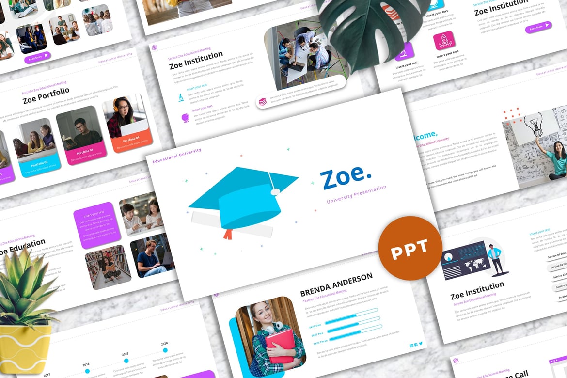 Template Presentasi Powerpoint Universitas Zoe yang Menarik