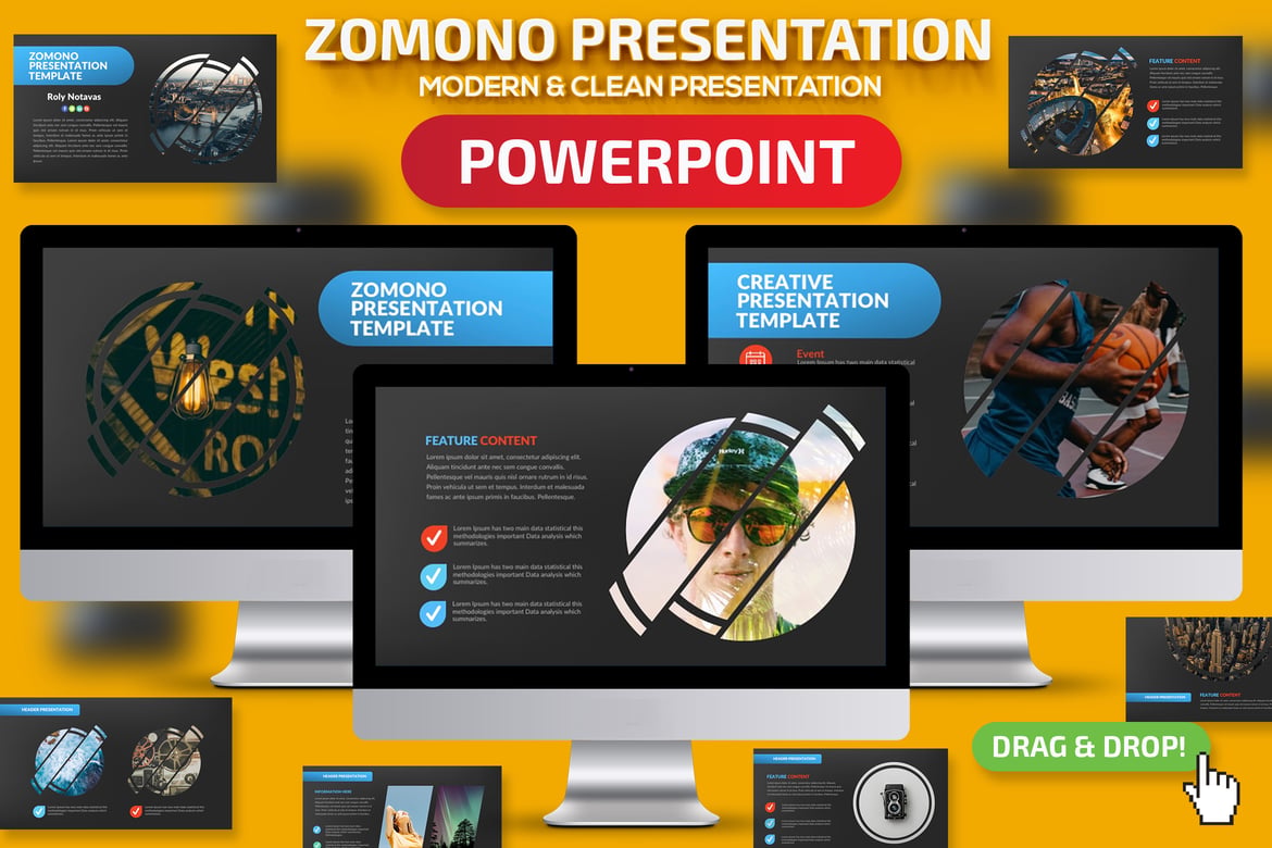 Template Presentasi Powerpoint Zomono yang Menawan