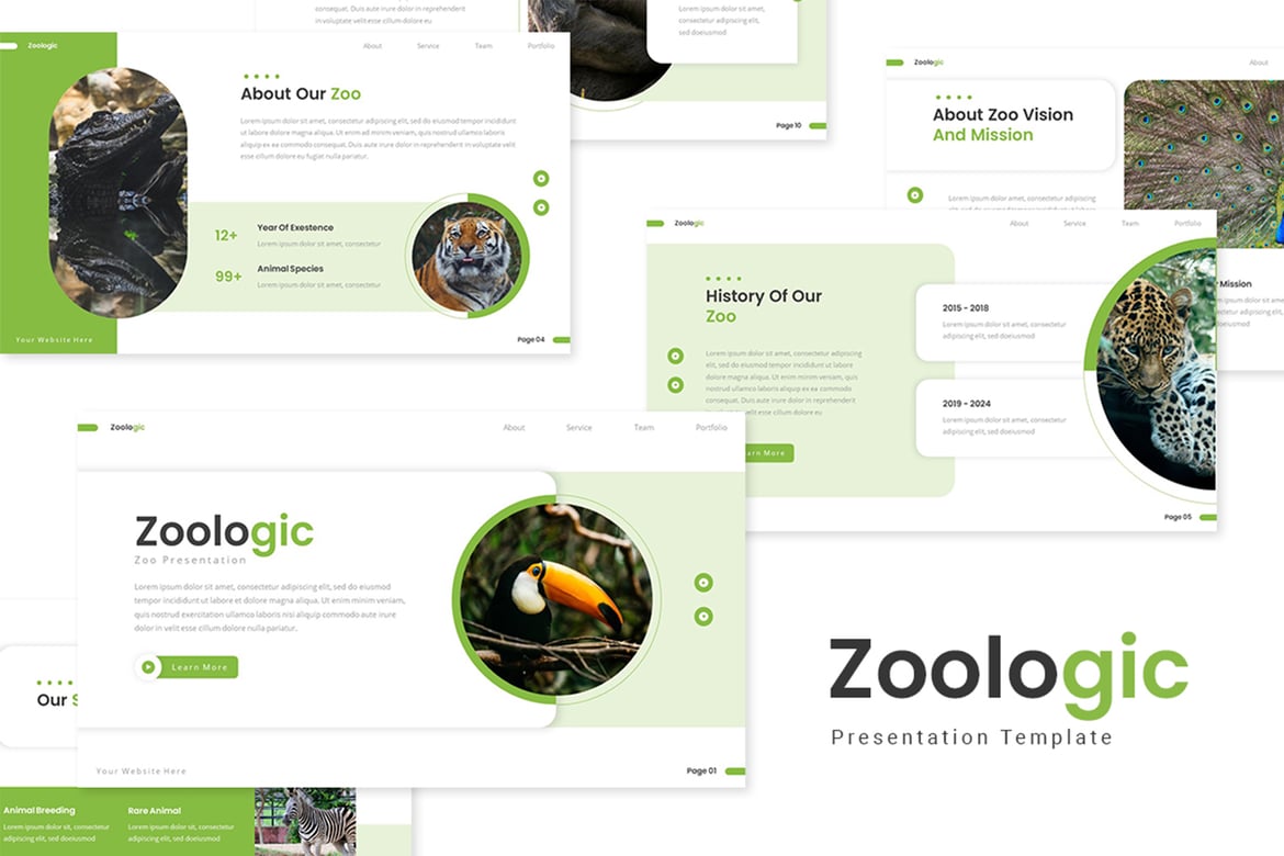 Zoologic - Template Powerpoint Kebun Binatang yang Menarik