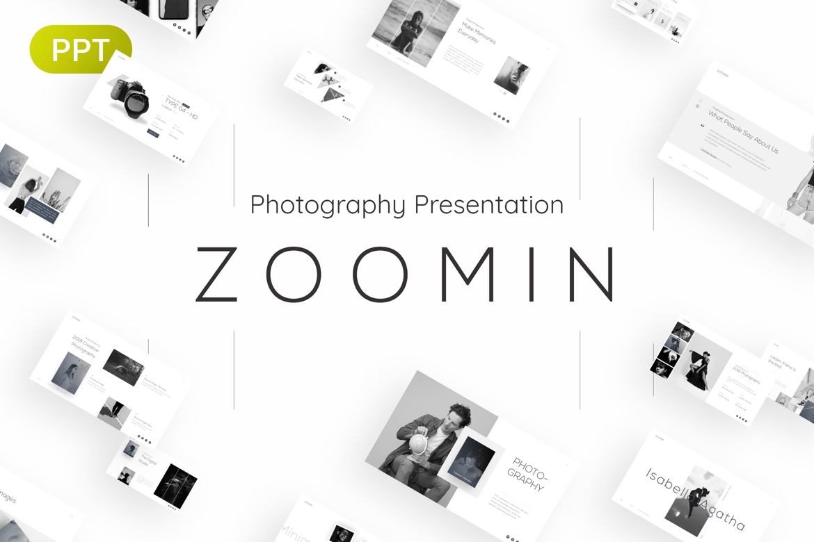 Template PowerPoint Fotografi Zoomin yang Menarik