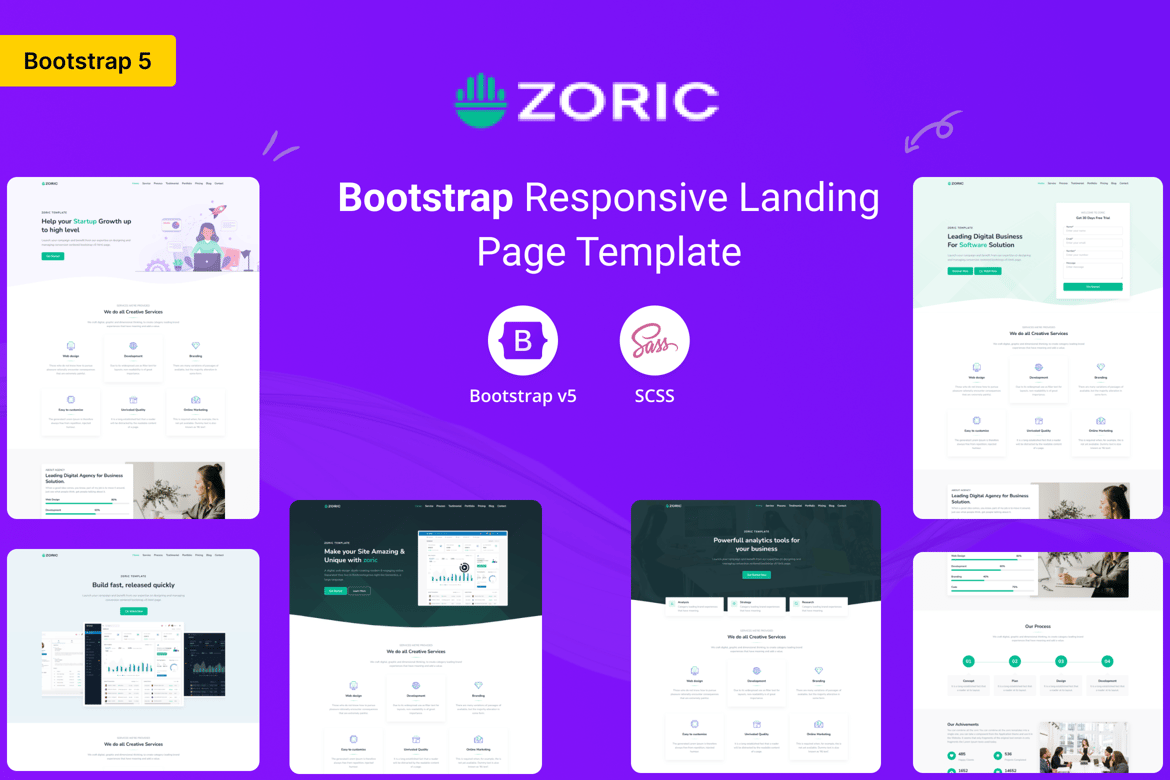 Zoric - Template Website Landing Page Responsif yang Modern