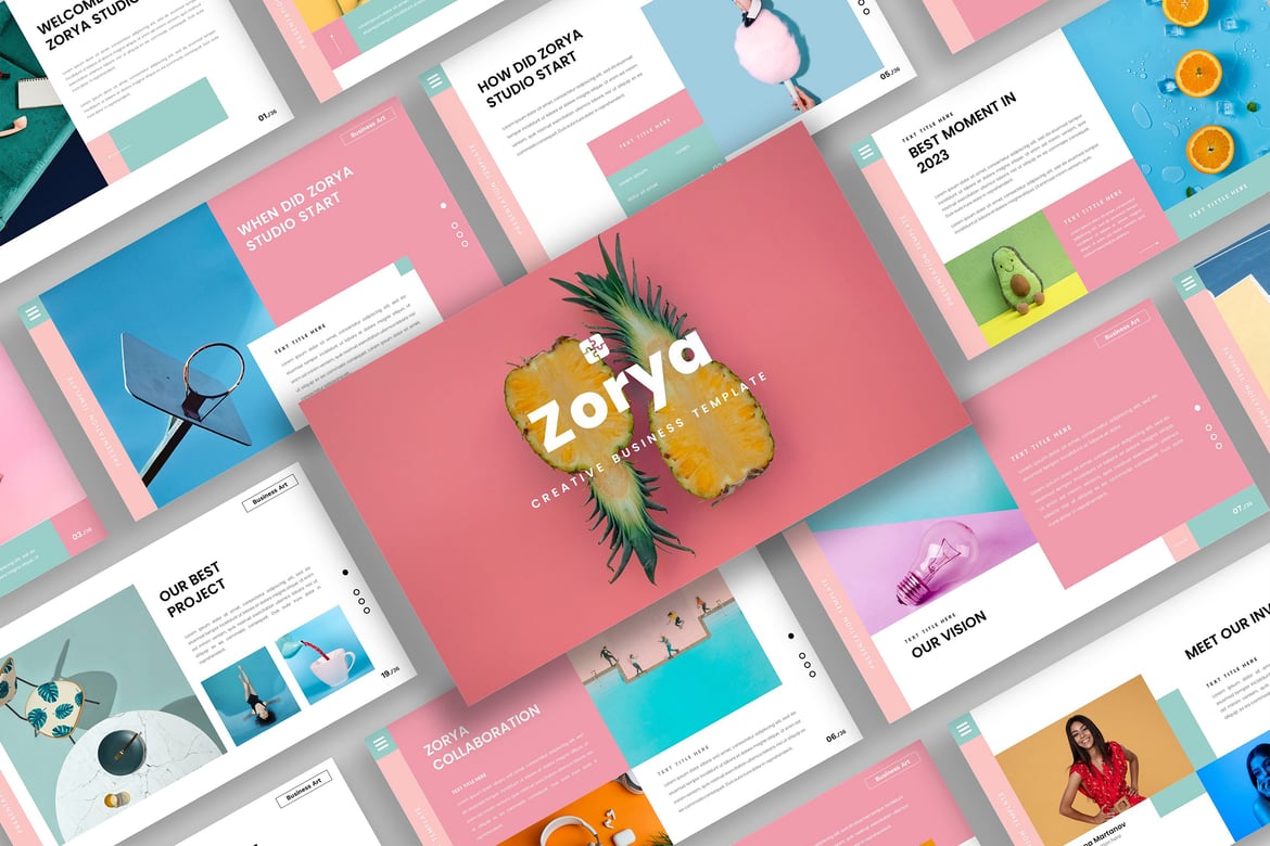 Template PowerPoint Zorya - Kreatif dan Profesional untuk Bisnis Anda